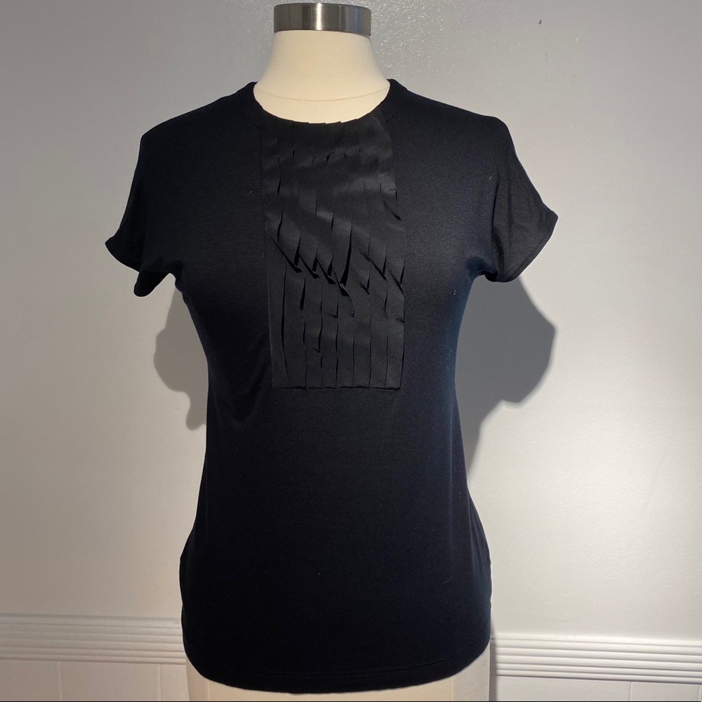 Akris Punto short sleeve top with ruffle